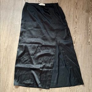 Black Slip Midi Skirt